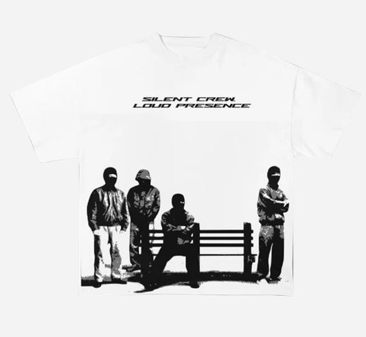 Oversized White Crew Streetwear Tee