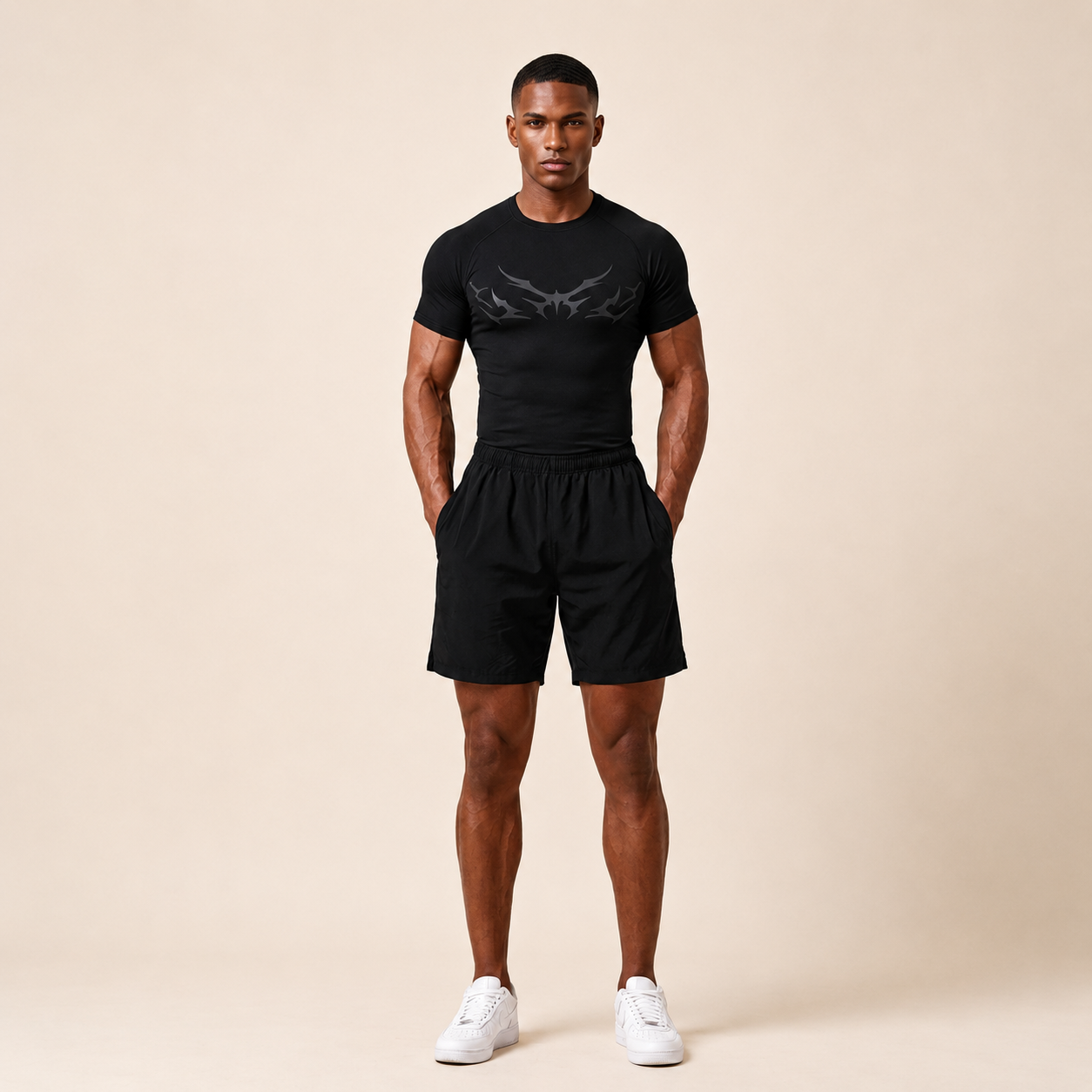 Black Muscle Fit Compression