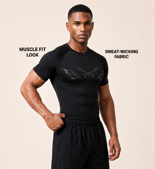 Black Muscle Fit Compression